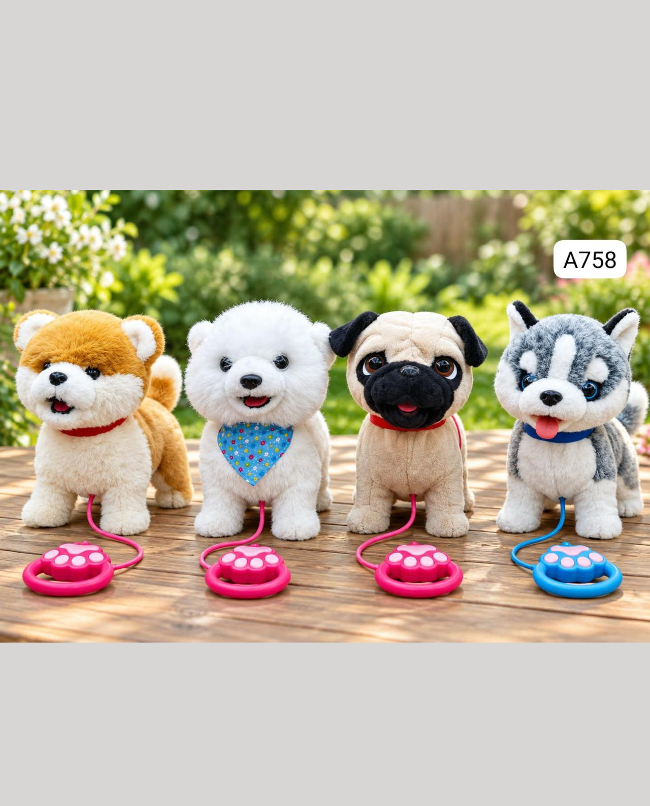 Interactive Plush Dog Toy with Paw-Shaped Remote