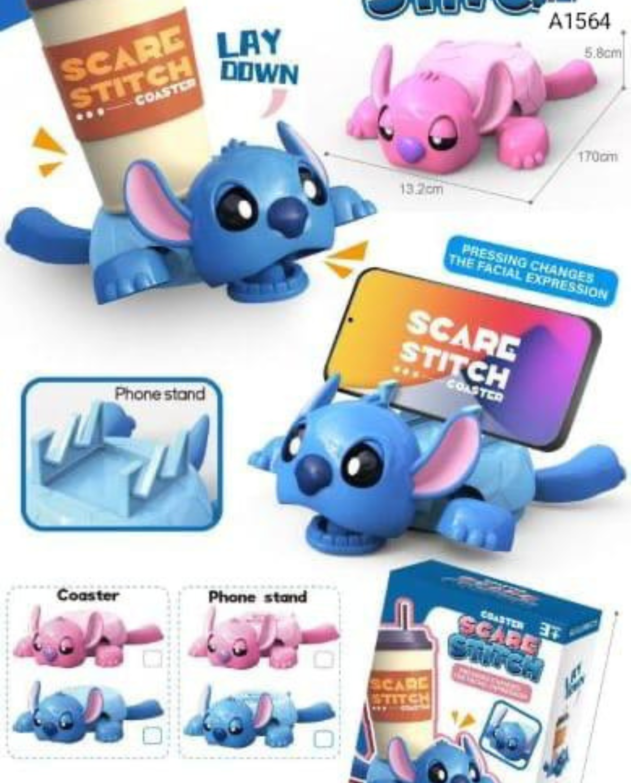 Scare Stitch 2-in-1 Phone Stand & Cup Coaster