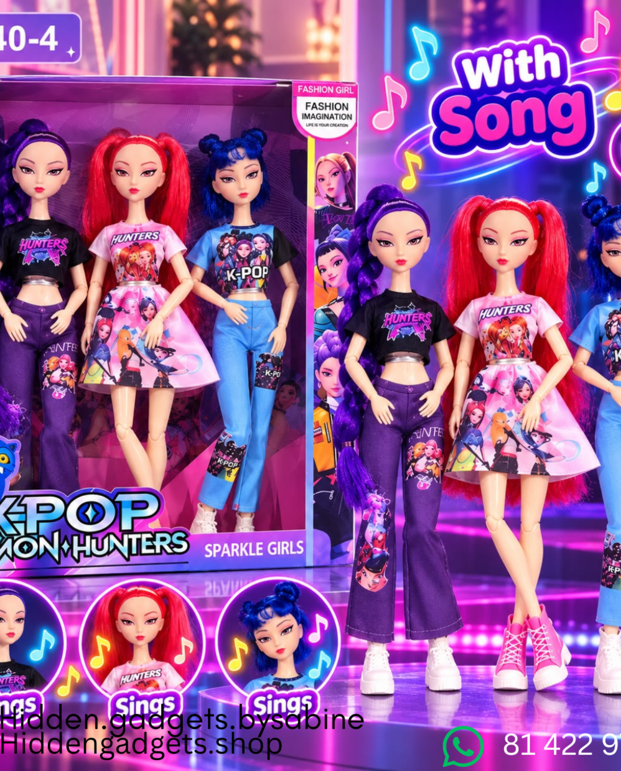K-Pop Demon Hunters Singing Dolls β Set of 3